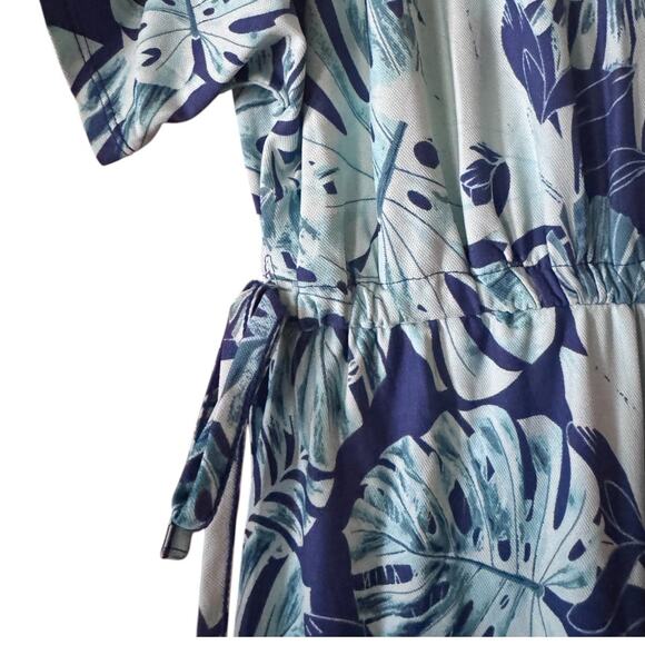 UV Skinz Coverup UPF 50+ Sunwear Beach Swim Maxi Dress Turquoise Tropical Sz XL - Picture 3 of 6